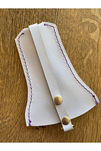 Store Bell Model Leather Keychain 100% Handmade - Off-White