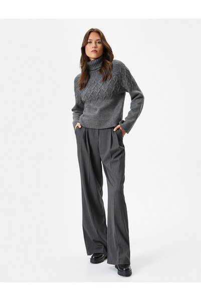 Koton Palazzo Trousers Normal Waist Zipper