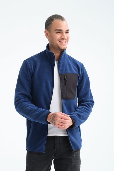 Store Full Zippered 5 Pocket Men's Fleece Outdoor Jacket
