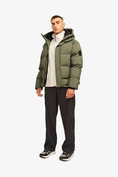 Jack & Jones Palton verde pentru bărbați Jcoalpha Puffer 12261971 -DustyOlive