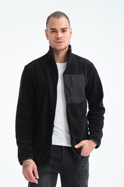 Store Full Zippered 5 Pocket Men's Fleece Outdoor Jacket
