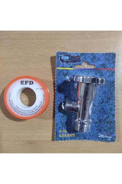 ctk ÇTK TAHARET TAP WITH REVERSIBLE CHROME TEFLON TAPE GIFT