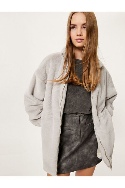 Koton Women's Clothing Coat GRAY
