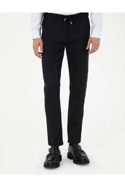 Pierre Cardin Lacivert Slim Fit Jogger Kanvas Pantolon 50296207-VR033