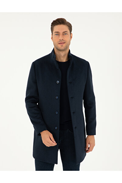 Pierre Cardin Lacivert Yün Karışımlı Slim Fit Palto 50297488-VR033
