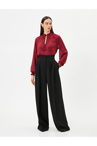 Koton Μπλούζα με μανίκι με μπαλόνι, κολάρο, παράθυρο με λεπτομέρεια δεμένο