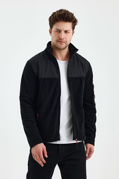 monox Men's Full Zipper Split Sports Fleece Jacket