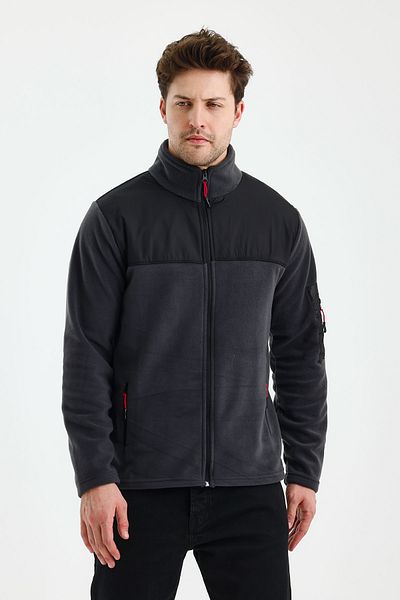 monox Men's Full Zipper Split Sports Fleece Jacket