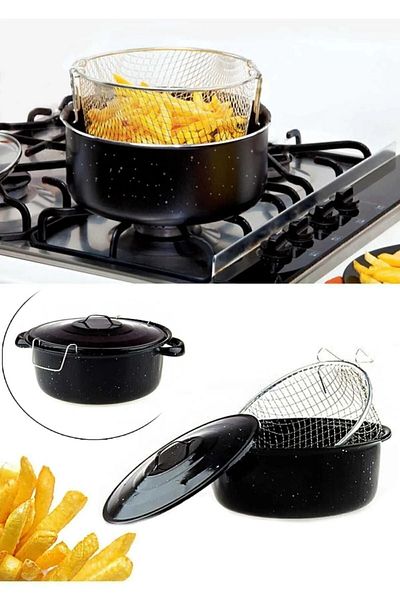 Layrol Enamel Fryer Frying Pot