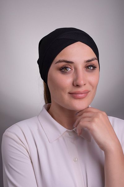 HALVEN Black Practical Ready Interlocking Inner Bonnet Viscose Fabric Cross Pipe Single Tape 3005_01