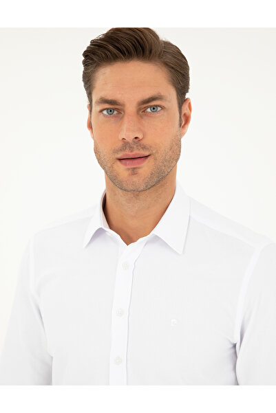 Pierre Cardin Біла сорочка Slim Fit з довгими рукавами та армуром 50298054-VR013