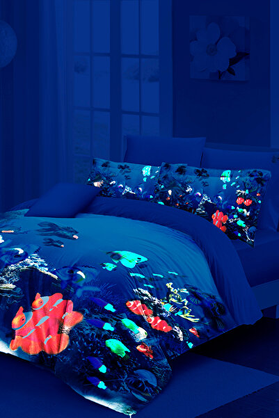 MonoHome Neon Phosphorescent Duvet Cover Set (with Elastic Sheets) Double Siz...