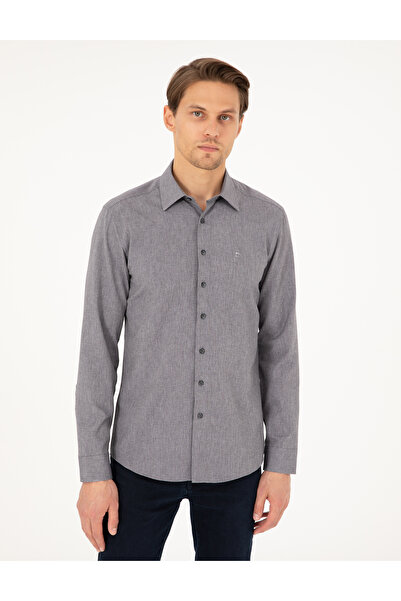 Pierre Cardin Antrasit Slim Fit Uzun Kollu Gömlek 50297468-VR006