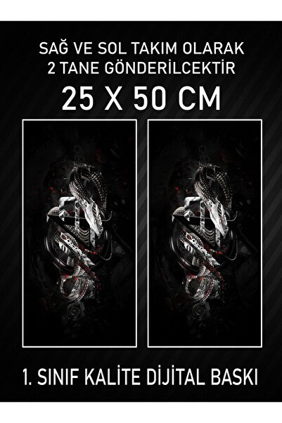 3M Araç Araba Kapı Direği Kaplama Folyosu Dijital Baskı 50x25 cm Araç Kapı Direk Kaplama