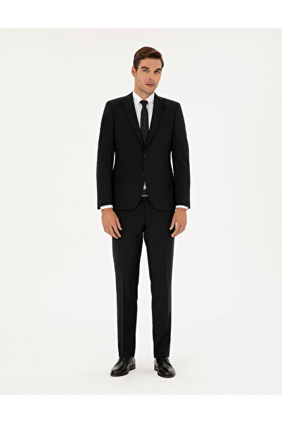 Pierre Cardin Siyah Slim Fit Yünlü Takım Elbise 50297483-VR046