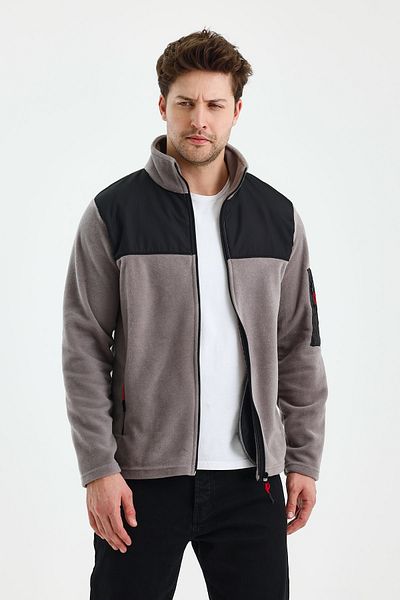 monox Ανδρικό αθλητικό μπουφάν Fleece με φερμουάρ