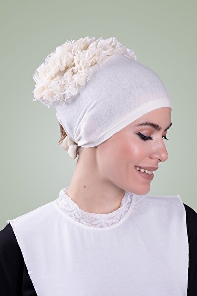 HÜRREM BONE كريم الظهر التعادل الحجاب بونيه نسيج الفسكوز كشكش بونيه 1006_40