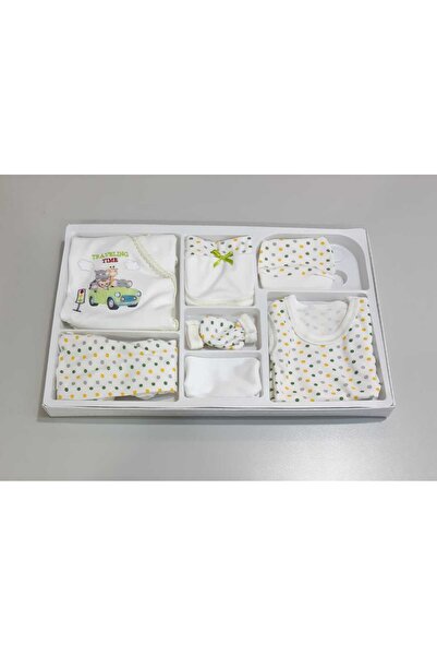 Sönmez Baby ARABALI DESENLİ YEDİ PARÇA HASTANE ÇIKIŞI KUTULU BEBE SET TAKIM
