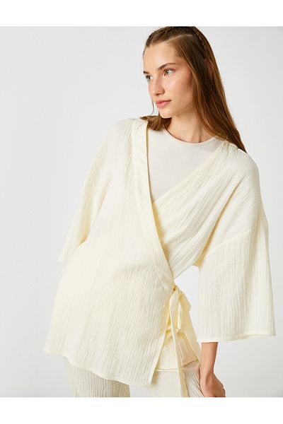 Koton Yoga Sweatshirt Short Sleeve Wrap