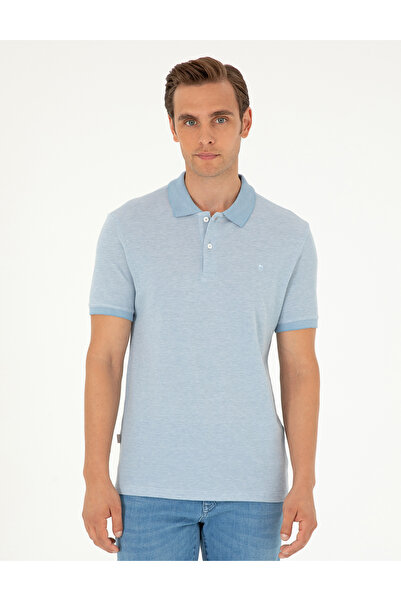 Pierre Cardin تي شيرت أزرق بقصة ضيقة 50297406-VR036