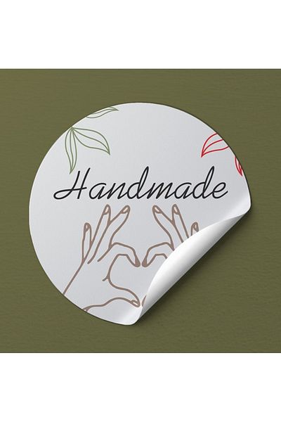 EcoNest Sticker Kuaste Hand Made (a Quality) Tag Round Cut (3,7X3,7Cm) 108 Pieces