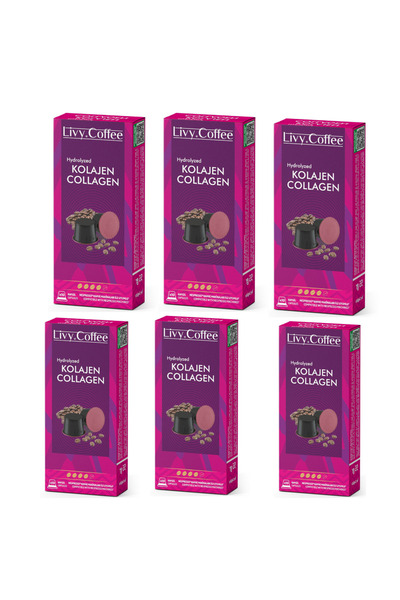 Livy Coffee قهوة كولاجين متوافقة مع نسبرسو 60 كبسولة - كولاجين