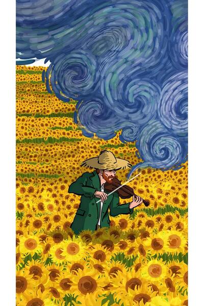 Belinay Bulutay Çiçek Tarlası Posteri (32,9 cmx50 cm)