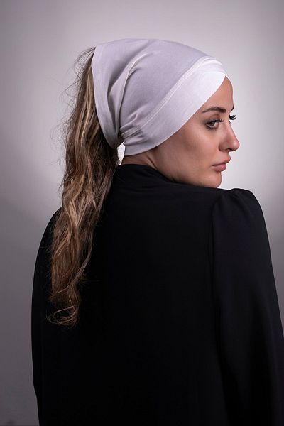 HALVEN White Practical Ready Interlocking Inner Bonnet Viscose Fabric Cross Pipe Single Tape 3005_42