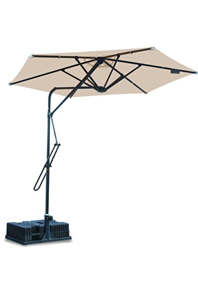 ODS Sahra Yandan Gövdeli Şemsiye Krem Renk