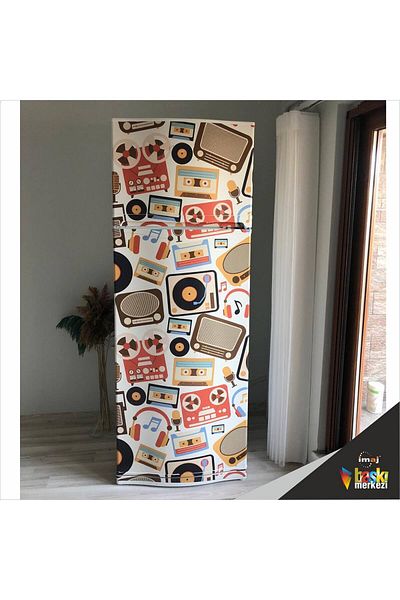 Bigaimaj Music Popart - Folie pentru frigider și mașină de spălat vase, autoadeziv