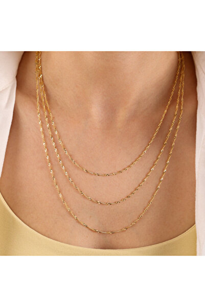 Sembol Gold 14 Ayar Altın 45 Cm Singapur Zincir 2.0 Mm