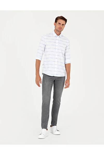 Pierre Cardin Mavi Slim Fit Uzun Kollu Gömlek 50296902-VR036