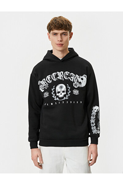 Koton Χαλαρή εφαρμογή με θέμα το κρανίο - Φούτερ με στάμπα στην πλάτη