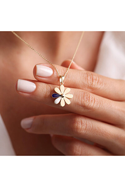 Sembol Gold Altın Papatya Kolye Mineli