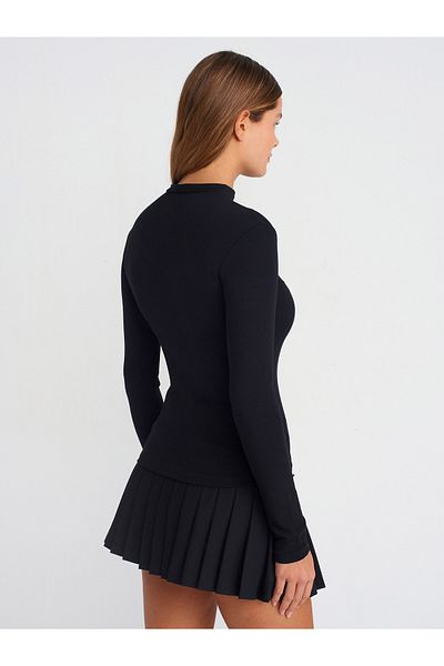 Dilvin 31433 Half Turtleneck Ball-Black