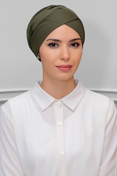 HÜRREM BONE غطاء محرك السيارة المتداخل العملي باللون الكاكي مع فيونكة على شكل...