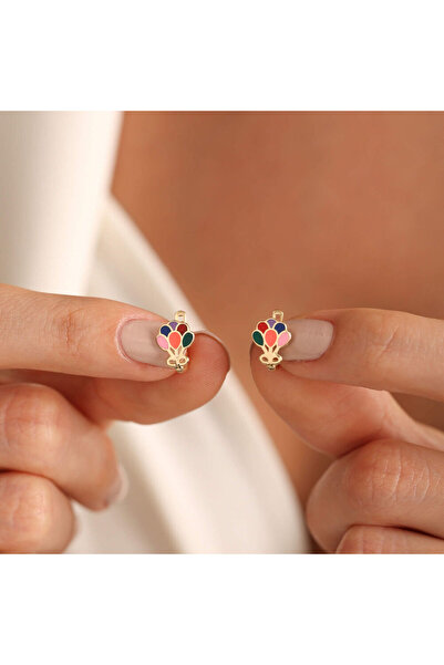 Sembol Gold Altın Çocuk Küpesi Baloncu Form