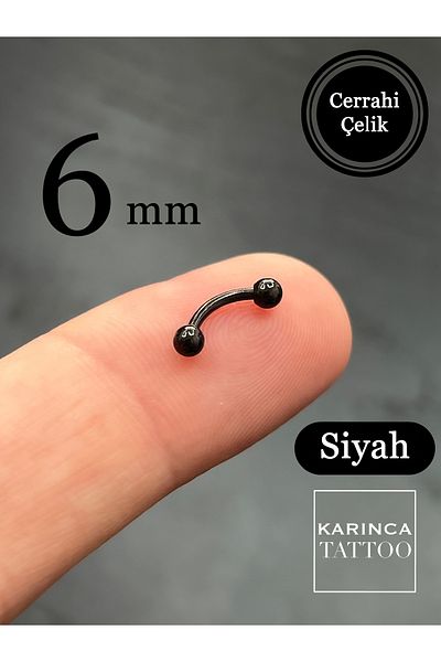 Karınca Piercing Black 6 Mm Small Eyebrow Tragus Snug Helix Conch Cartilage Ear Piercing