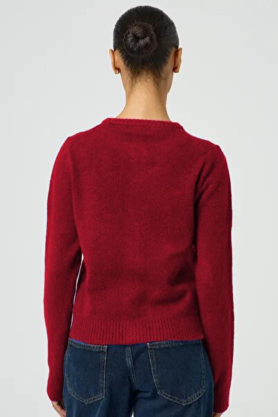 Madmext MG2151 MoDel Claret ReD Knitwear CarDigan - ButtoneD