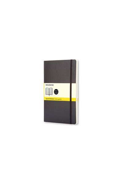 Moleskine L Size Checkered Black Soft Cover Notebook - Qp617