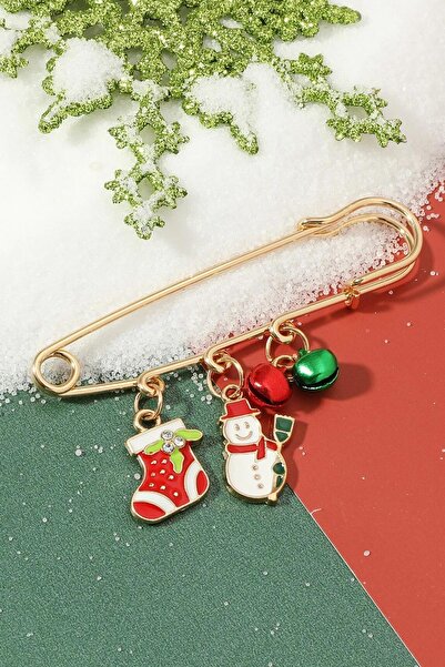 New Obsessions Yılbaşı Charm Figürlü Iskoç Iğne Yaka Iğnesi