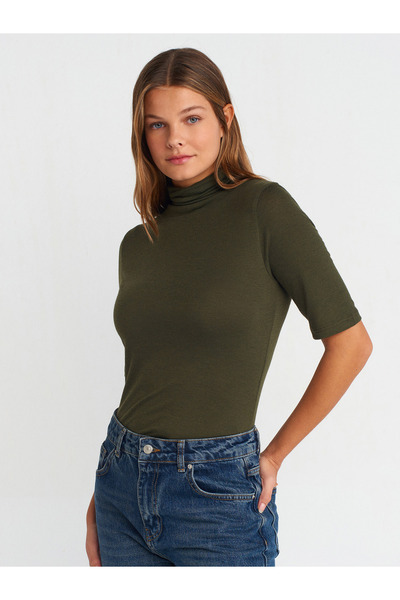 Dilvin 31417 Turtleneck Ball-Light Khaki