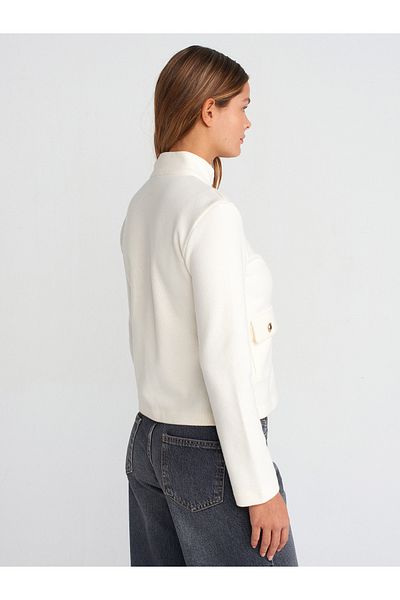 Dilvin 60406 Ecru Thessaloniki Cardigan - Button Detailed