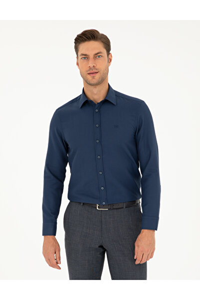 Pierre Cardin Cămașă cu mânecă lungă, slim fit, bleumarin, cu textură Dobby 5...