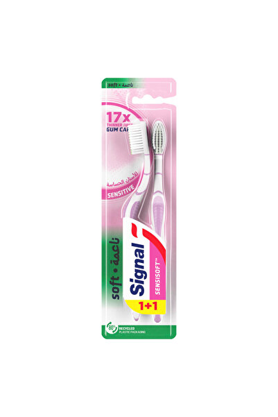Signal Sensisoft Toothbrush, Sensitive, Soft Bristles, Gentle Plaque Removal,...