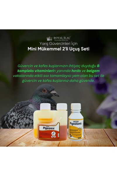 Royal İlaç Güvercin ve Kafes Kuşları İçin Mini Muhteşem İkili Set (Pigeotonic...