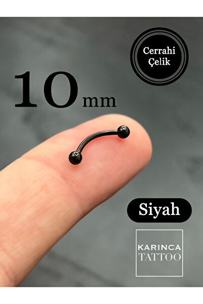 Karınca Piercing Siyah 10 Mm Küçük Kaş Tragus Snug Helix Conch Kıkırdak Kulak Meme Ucu Piercingi