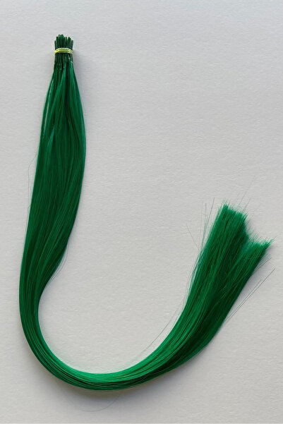 Eva Peruk Fiber Renkli Boncuk Kaynaklık Saç Çam Yeşili 10 Adet Takım Boncuğu