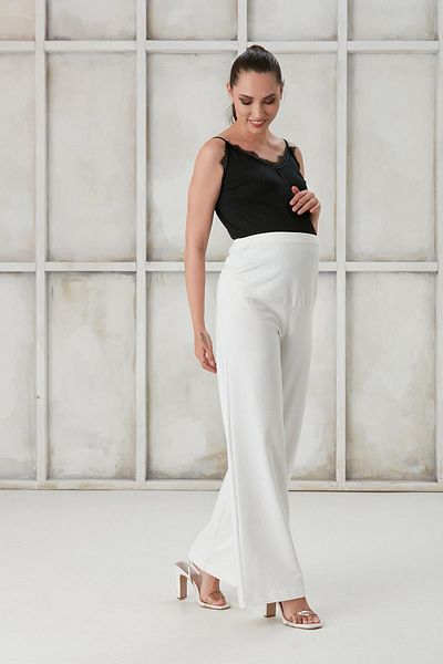 LİYACA Combed Cotton Wide Leg Maternity Pants