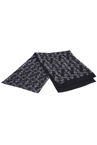 Exve Exclusive Eșarfă cu două fețe din lână elegantă țesătură jacquard cu model șal negru argintiu